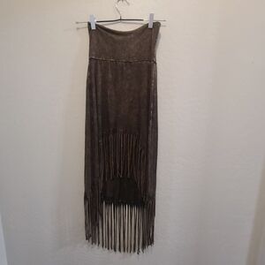 T Party fringe skirt midi